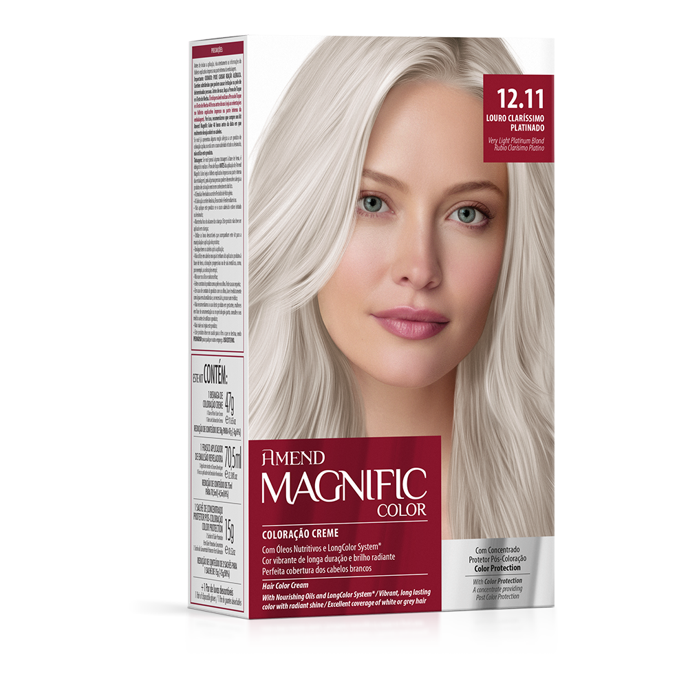 Kit Coloração Amend Magnific Color 12.11 Louro Claríssimo Platinado